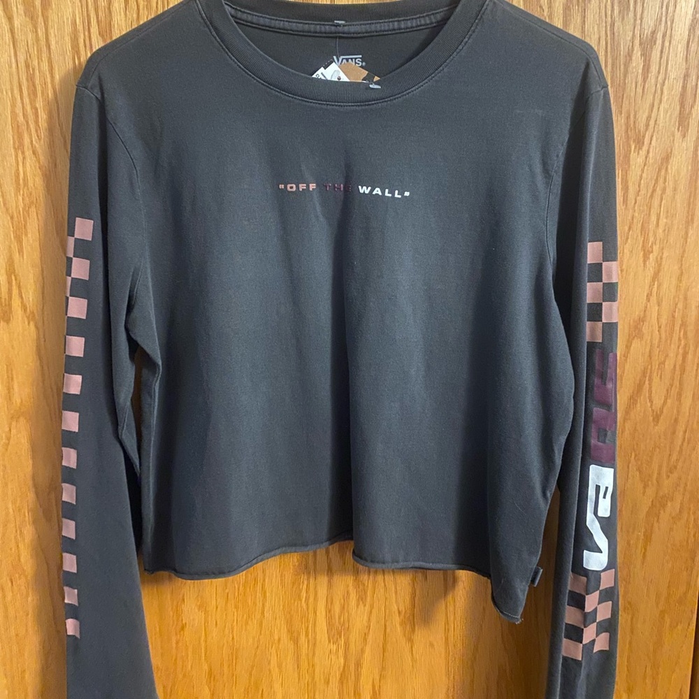 NWT charcoal grey vans cropped long sleeve
